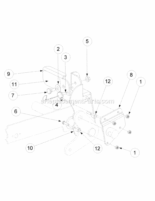 Foot Pedal Deck Lift Assembly (Optional) Diagram and Parts List for M48-KW 53AB5DBV750-23-HP-OHV Cub Cadet Lawn Tractor
